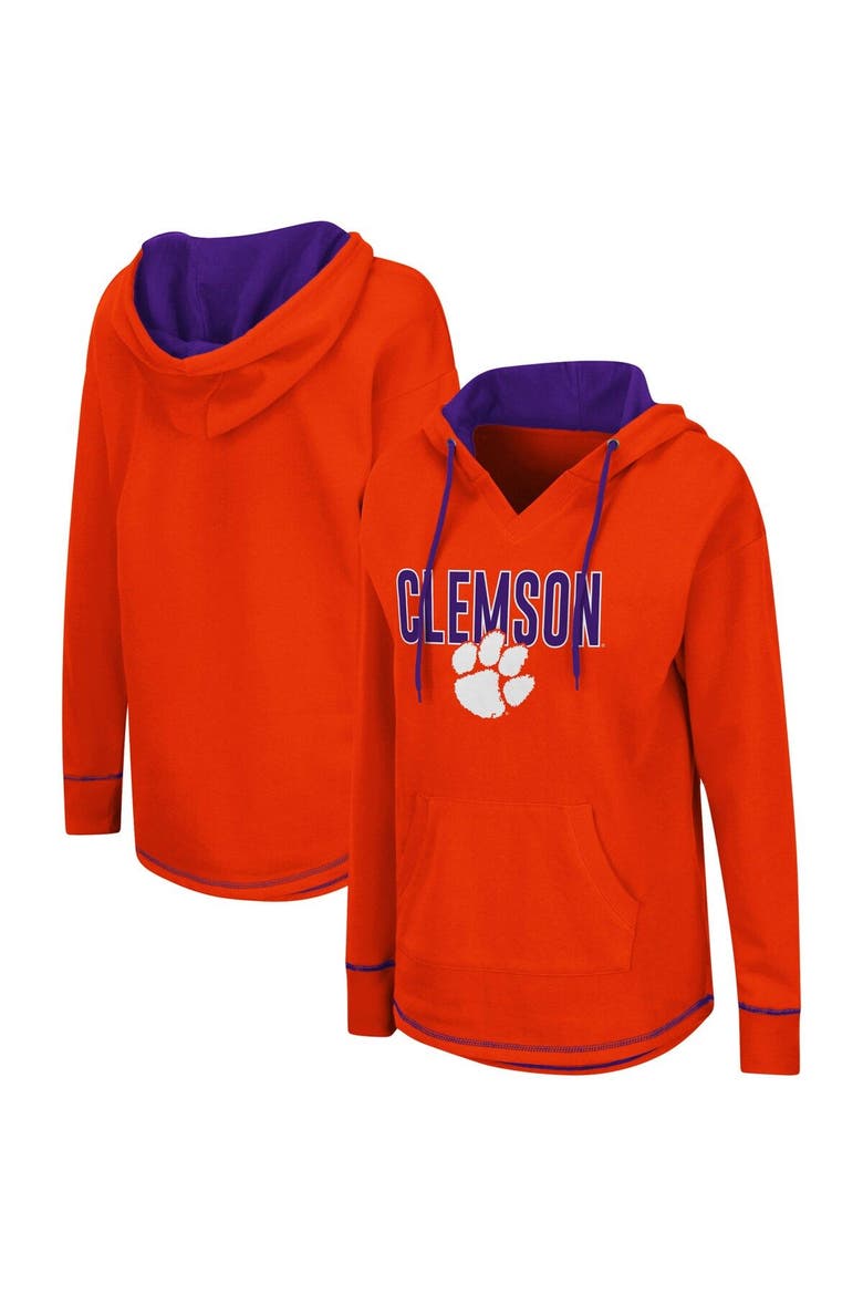 Women's Colosseum Orange Clemson Tigers Tunic Pullover Hoodie, Main, color, Orange