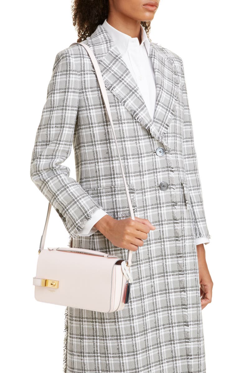 Thom Browne Leather Flap Crossbody Bag, Alternate, color,