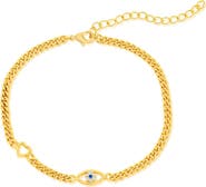 Donatello Gian Heart & Created Blue Sapphire Bracelet