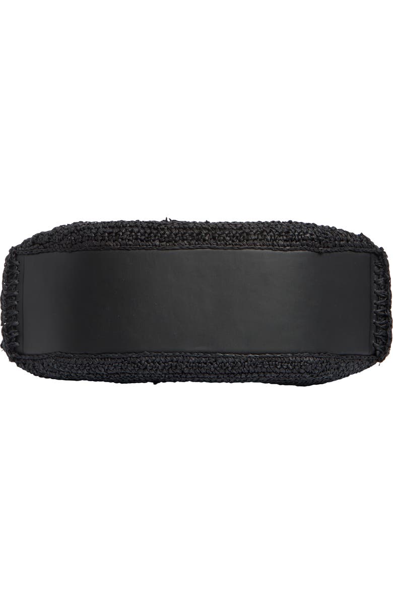 BCBG Woven Raffia Shoulder Bag, Alternate, color, Black