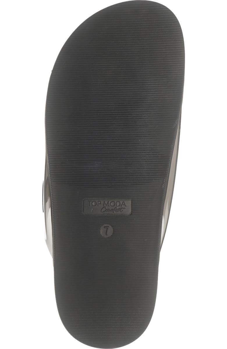 TOP MODA Daniela Clear Double Strap Slide Sandal, Alternate, color, Black Tpu