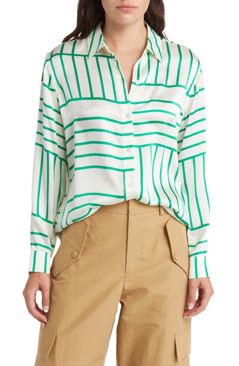 Mara Silk Button-Up Shirt