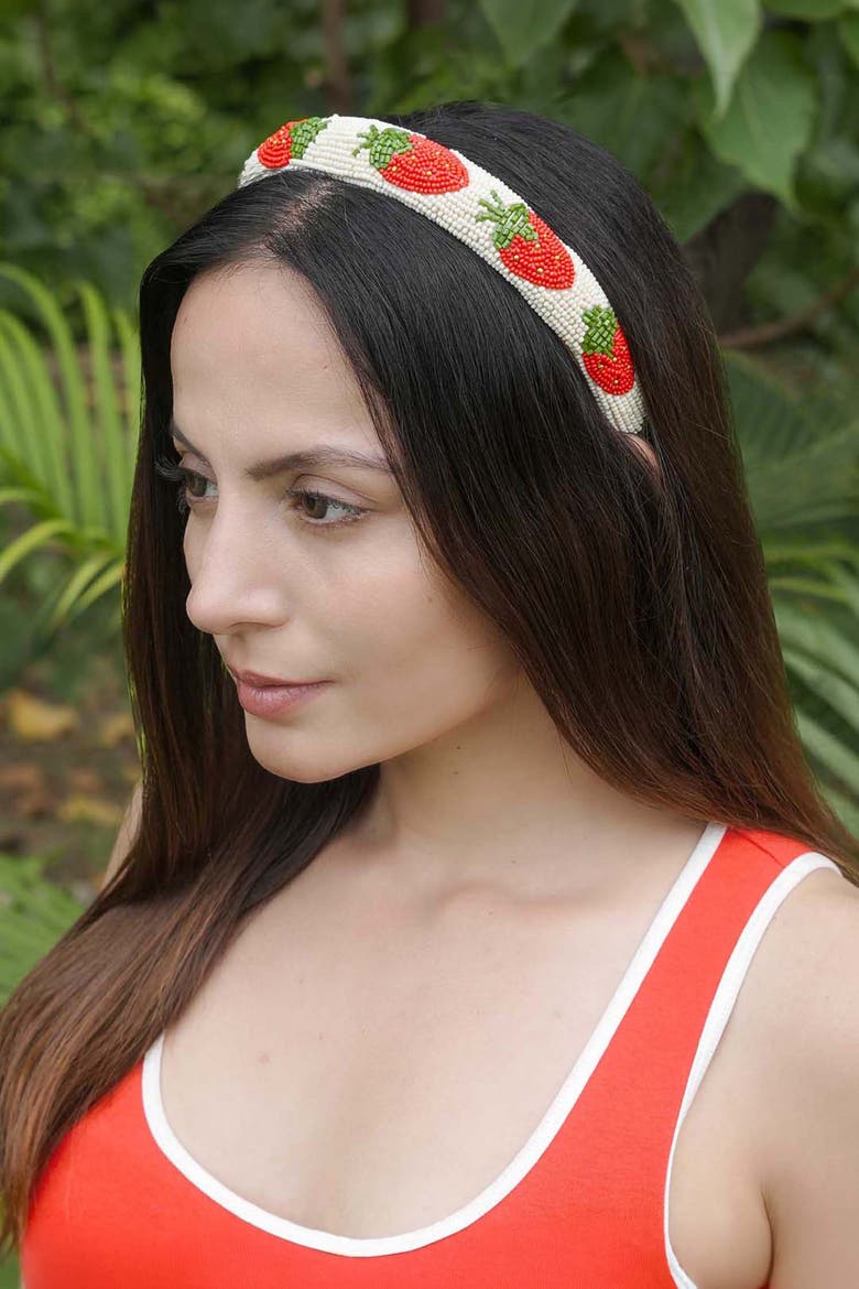 Strawberry Fields Headband, Alternate, color, Ivory