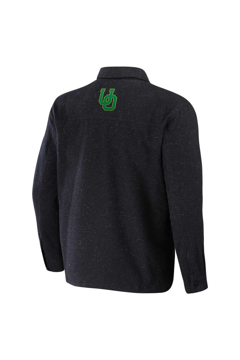 Men's Darius Rucker Collection by Fanatics  Heather Charcoal Oregon Ducks Sherpa-Lined Full-Snap Shacket, Alternate, color, Heather Charcoal