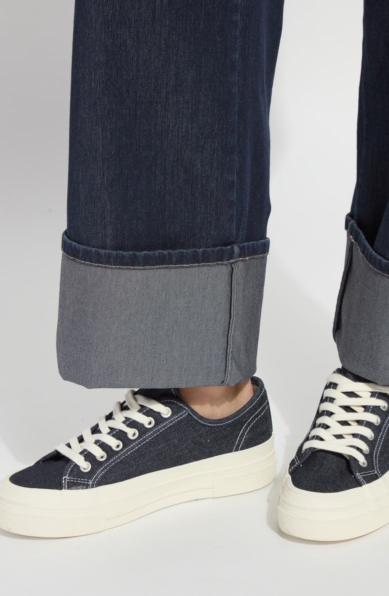 Lysse Samara Cuffed Pull-On Wide Leg Jeans, Alternate, color, Indigo