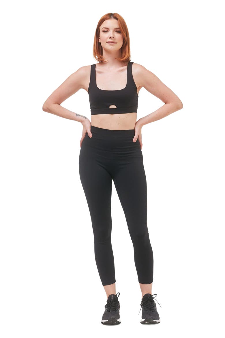 Hybrid Legging High Waist Crop Leggings 23", Main, color, Metropolis Black