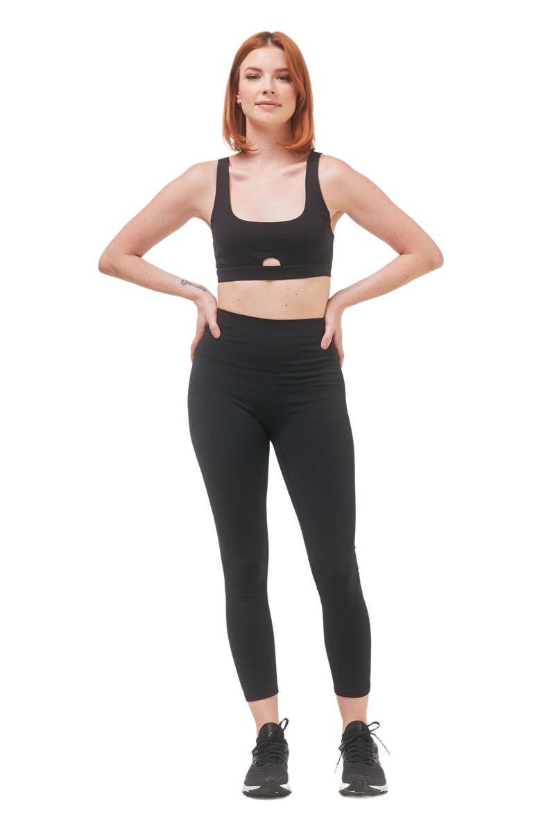 Rebody Active Hybrid Legging High Waist Crop Leggings 23", Main, color, Metropolis Black