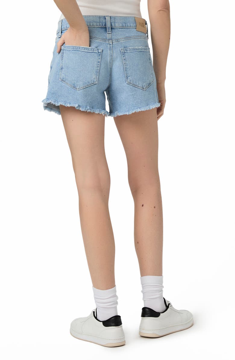 PAIGE Dylan Frayed Mid Rise Denim Shorts, Alternate, color, My Girl Distressed