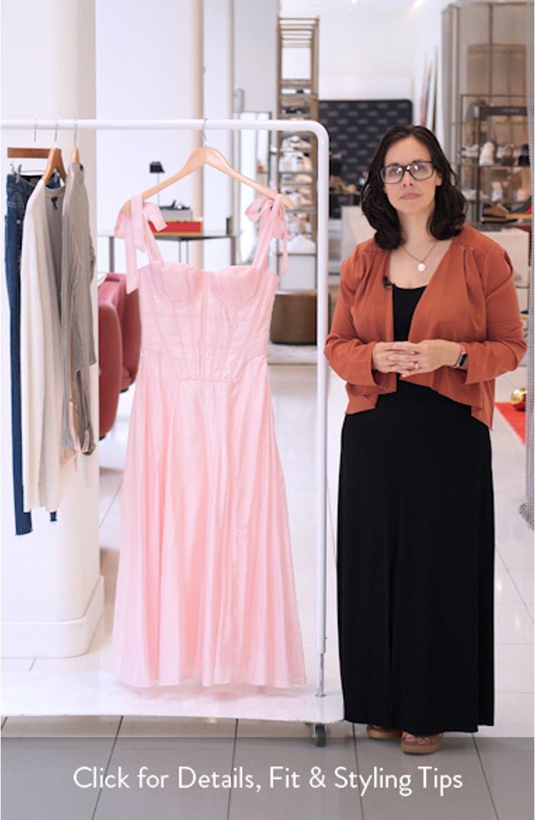 Leia Tie Strap Corset Midi Dress, sales video thumbnail