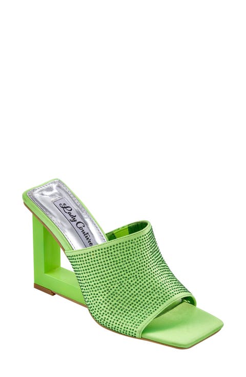 Rhinestone Wedge Slide Sandal (Women)