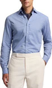 Ralph Lauren Purple Label Aston Cotton Herringbone Button-Up Shirt