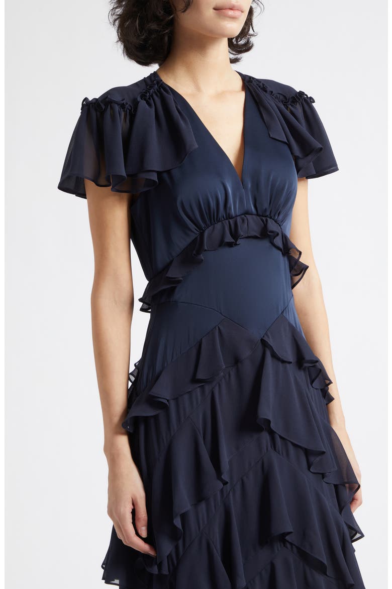 Tatum Ruffle Maxi Dress, Alternate, color, NAVY