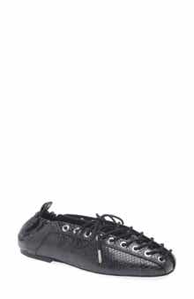 Ghillie Snakeskin Embossed Ballerina Flat