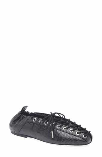 Ghillie Snakeskin Embossed Ballerina Flat