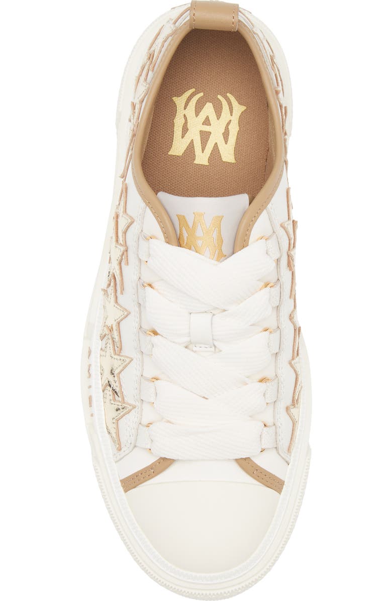 AMIRI Stars Court Low Top Platform Sneaker, Alternate, color, White/ Gold/ Brown