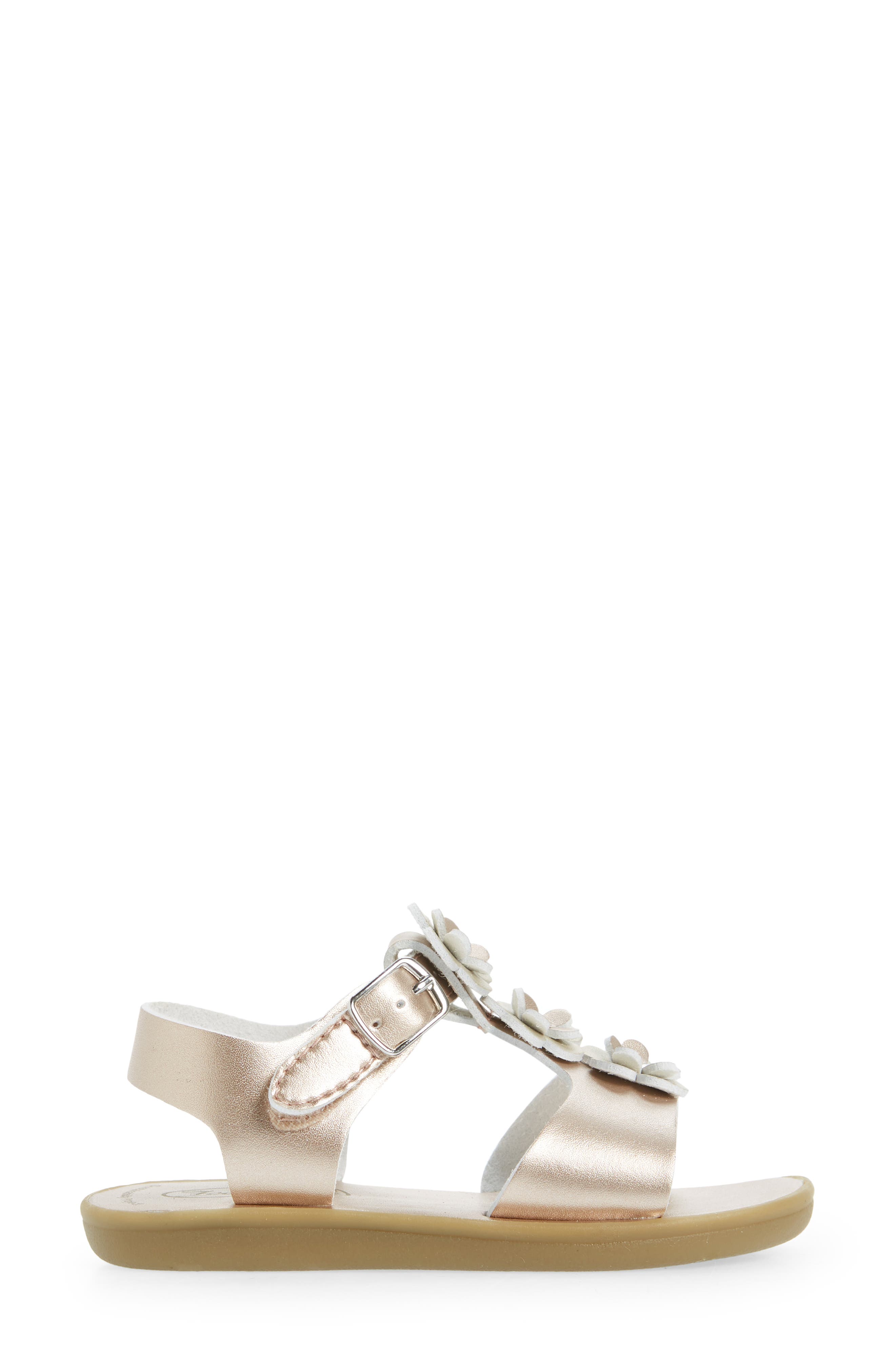Jasmine Metallic Flower Waterproof Sandal, Alternate, color, ROSE GOLD MICRO