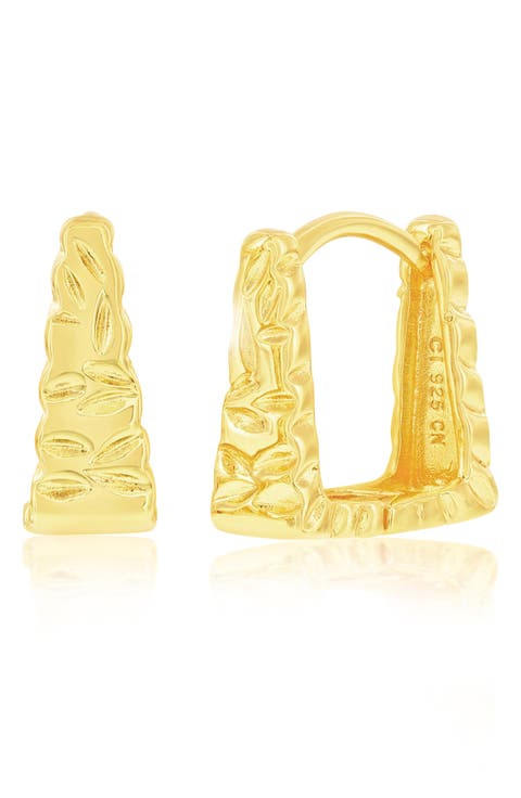 Textured Square Hoop Earrings