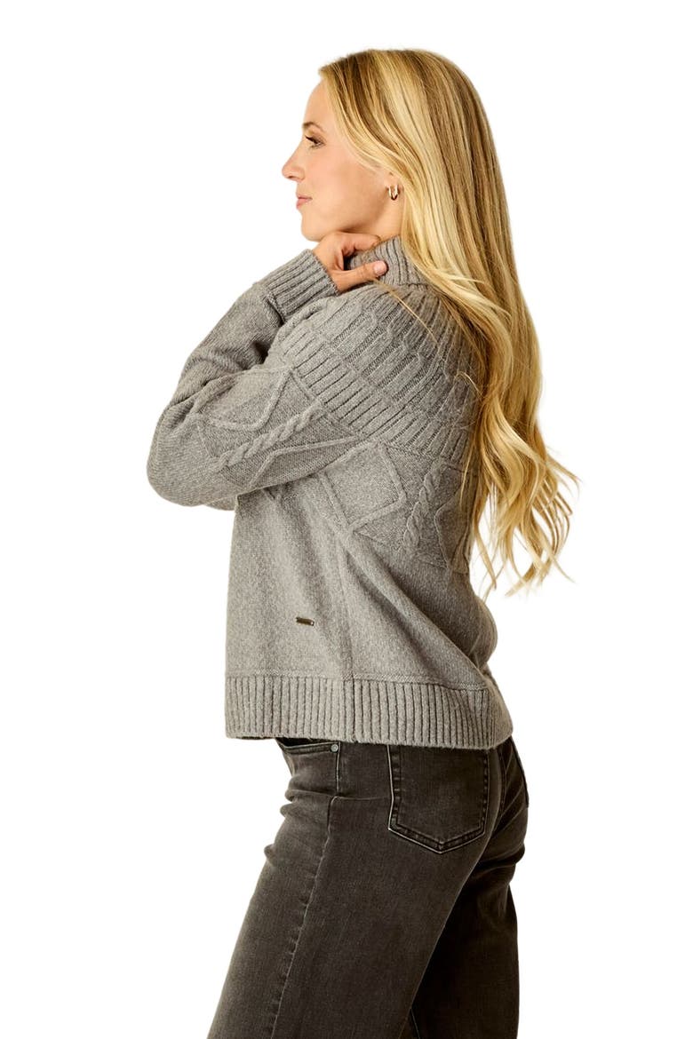 Neve Cable Turtleneck, Alternate, color, Pewter Heather