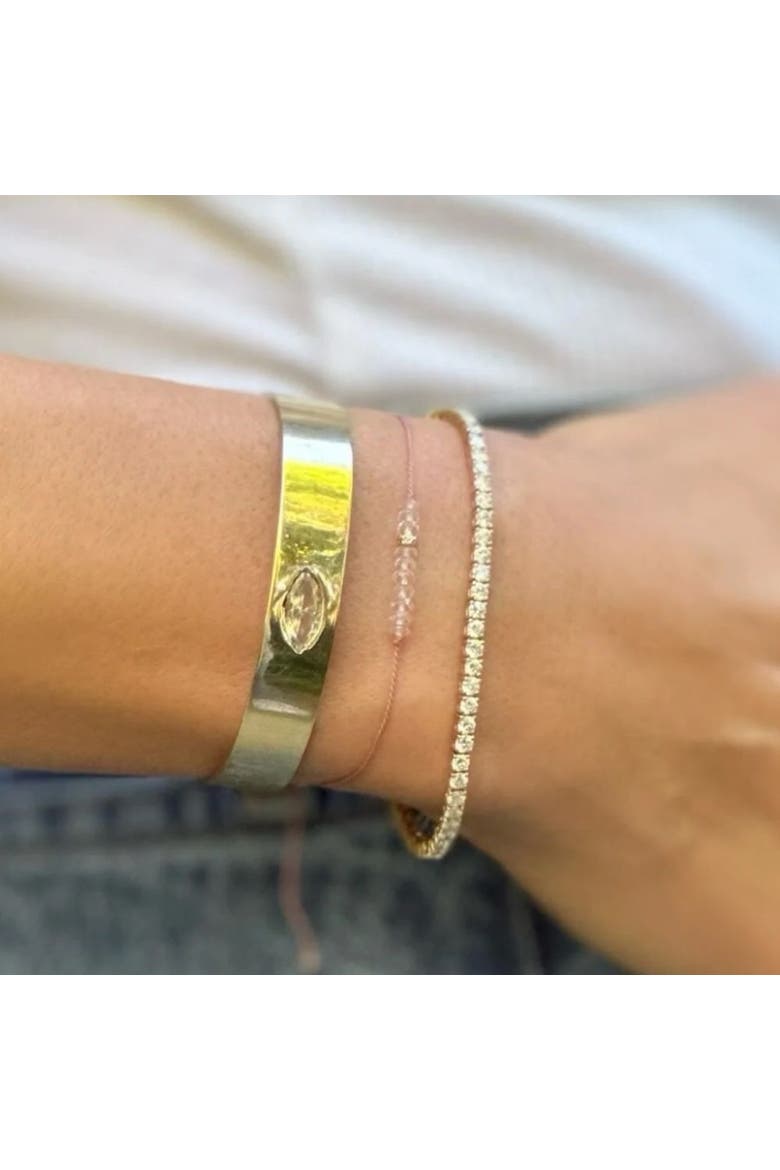 The Energy Project Bracelet - Love With Rose Quartz & Solid 14K Gold Bead, Alternate, color, Pink