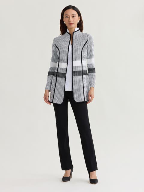 Monochrome Jacquard Knit Jacket