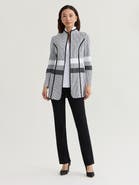 Misook Monochrome Jacquard Knit Jacket