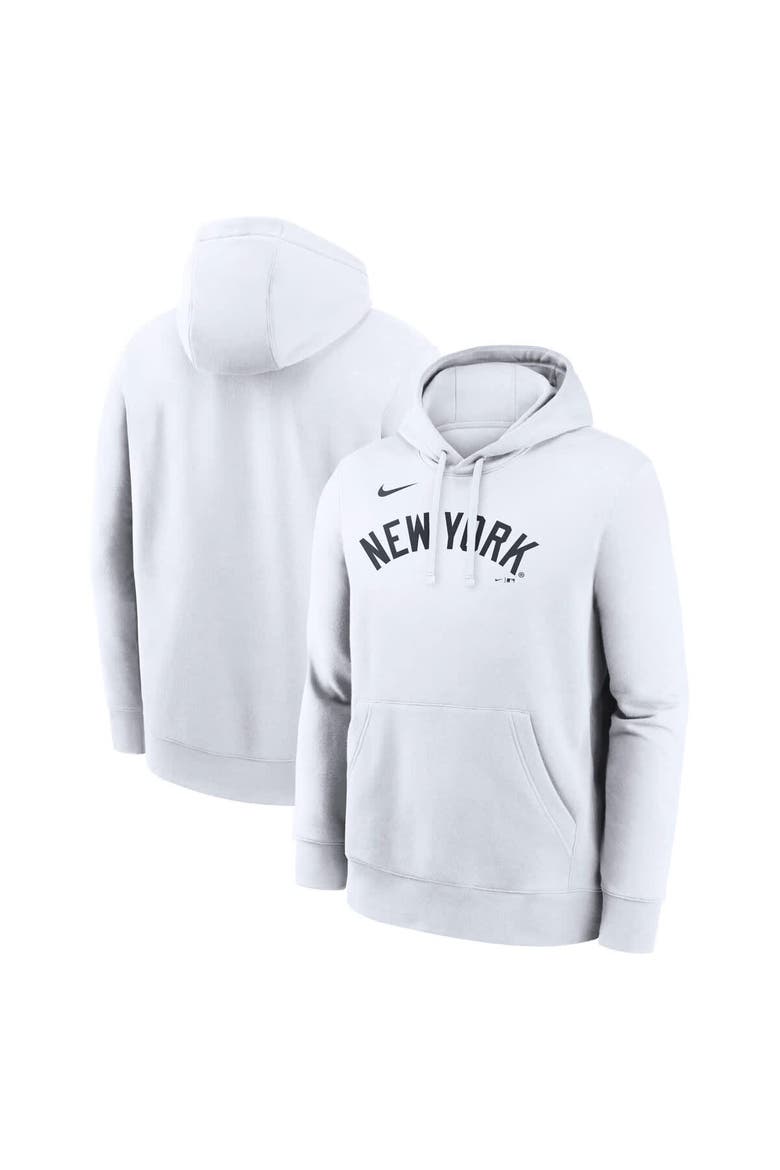 Men's Nike White New York Yankees Dri-Fit Club Hoodie, Main, color, White