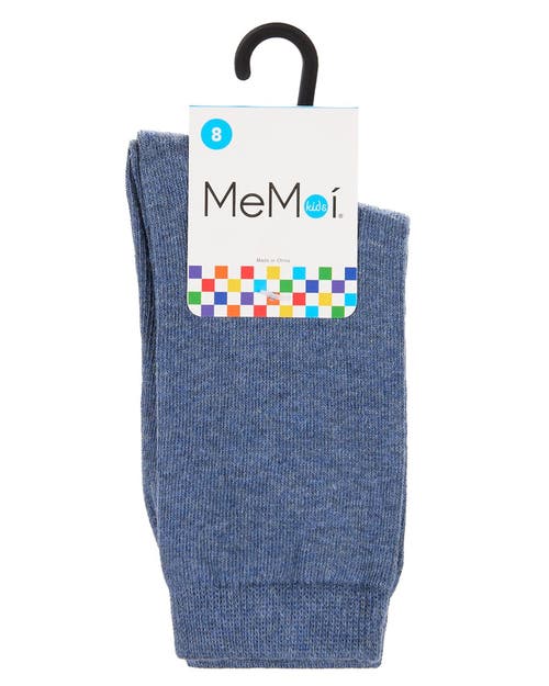 Memoi Kids' Basic Cotton Blend Crew Socks In Black