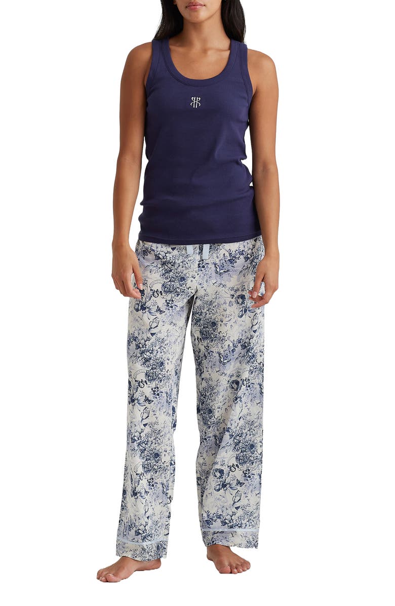 Papinelle Rib Logo Graphic Tank, Alternate, color, Navy