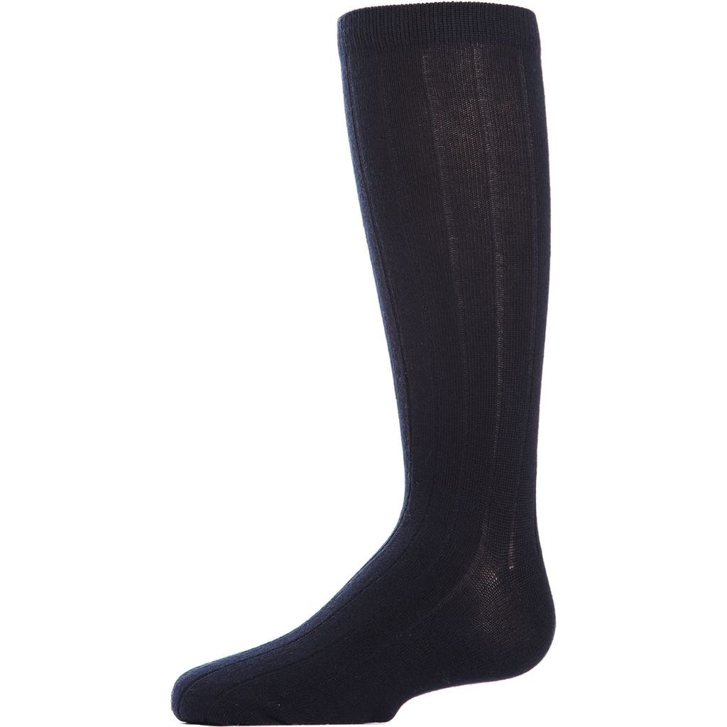 Memoi Boy's 3 Pair Pack Basic Cotton Blend Ribbed Crew Socks In Blue