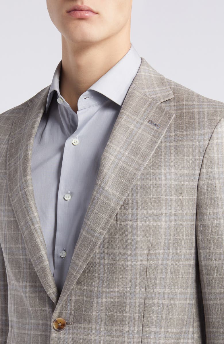 Peter Millar Plaid Wool, Silk & Linen Sport Coat, Alternate, color, 