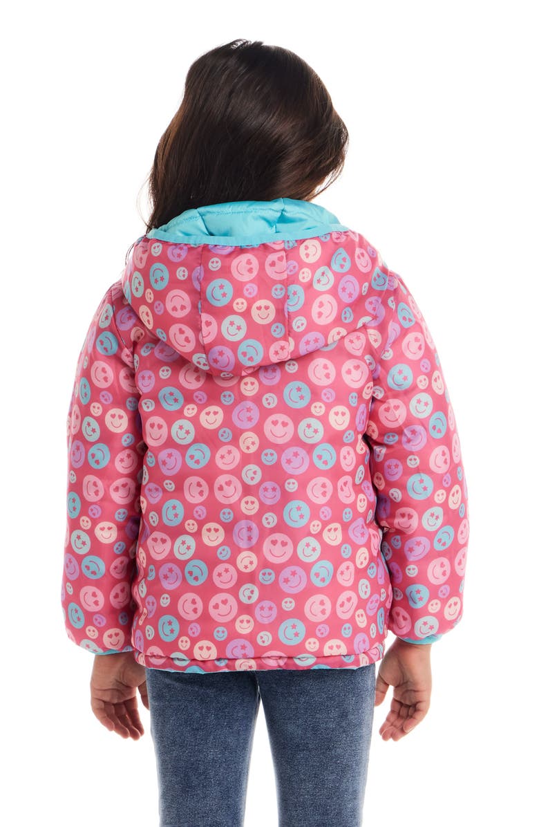 Andy & Evan Kids' Reversible Puffer Jacket, Alternate, color, Pink Smiley
