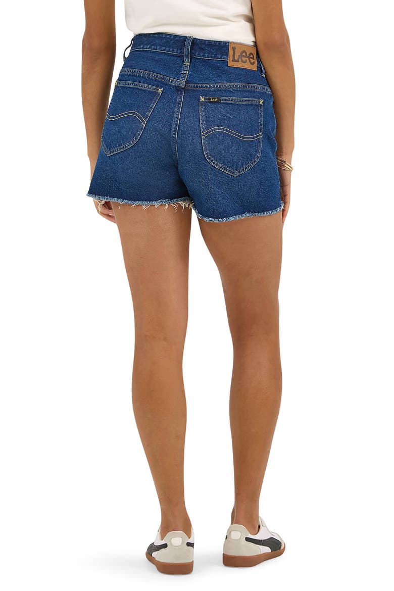 3-Inch Cutoff High Waist Denim Shorts, Alternate, color, INTO THE VOID