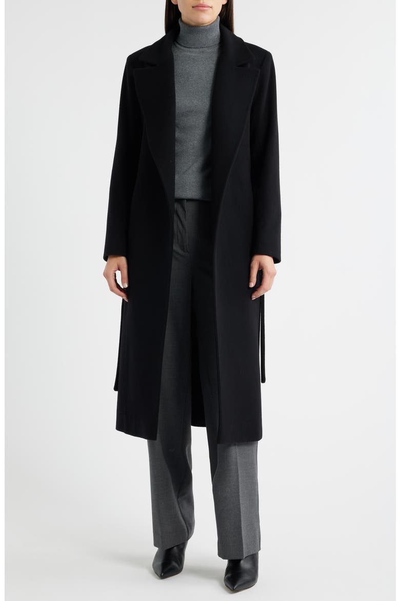 Shane Wool Wrap Coat, Alternate, color, BLACK