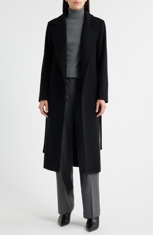 Fleurette Elle Cashmere Wrap Coat In Black