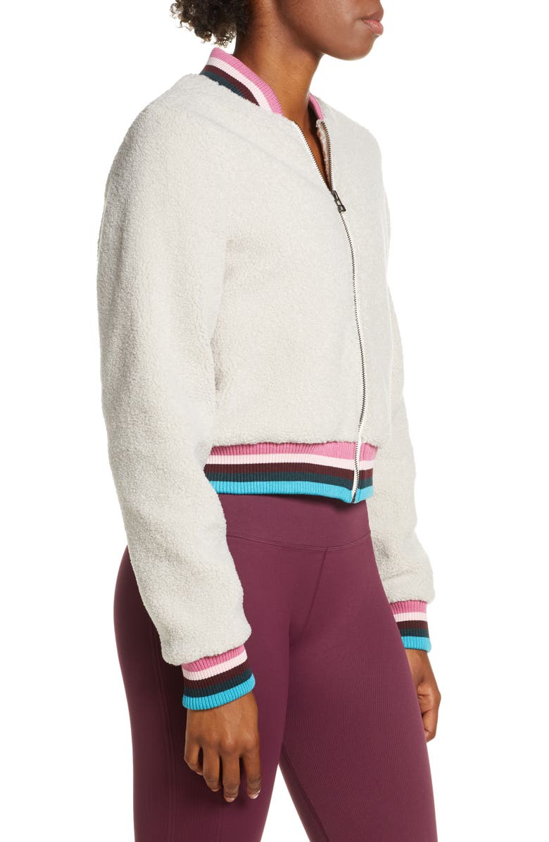 Spiritual Gangster Lightning Faux Fur Bomber Jacket, Alternate, color,