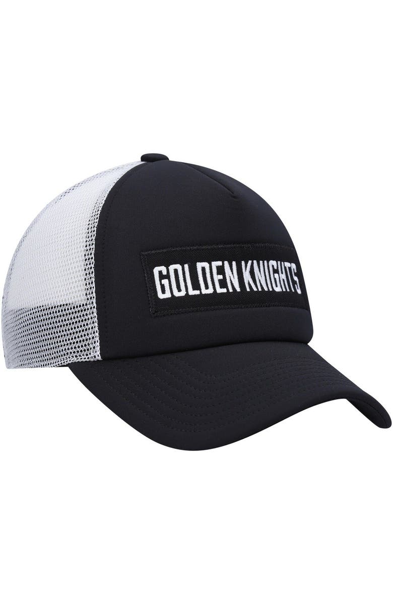 adidas Men's adidas Black/White Vegas Golden Knights Team Plate Trucker Snapback Hat, Alternate, color, Black