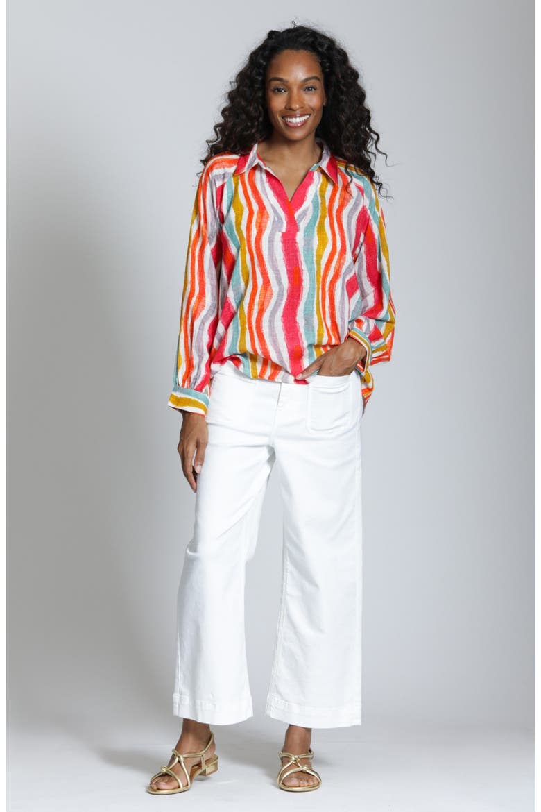 Stripe Pullover Shirt, Alternate, color, HIBISCUS MULTI