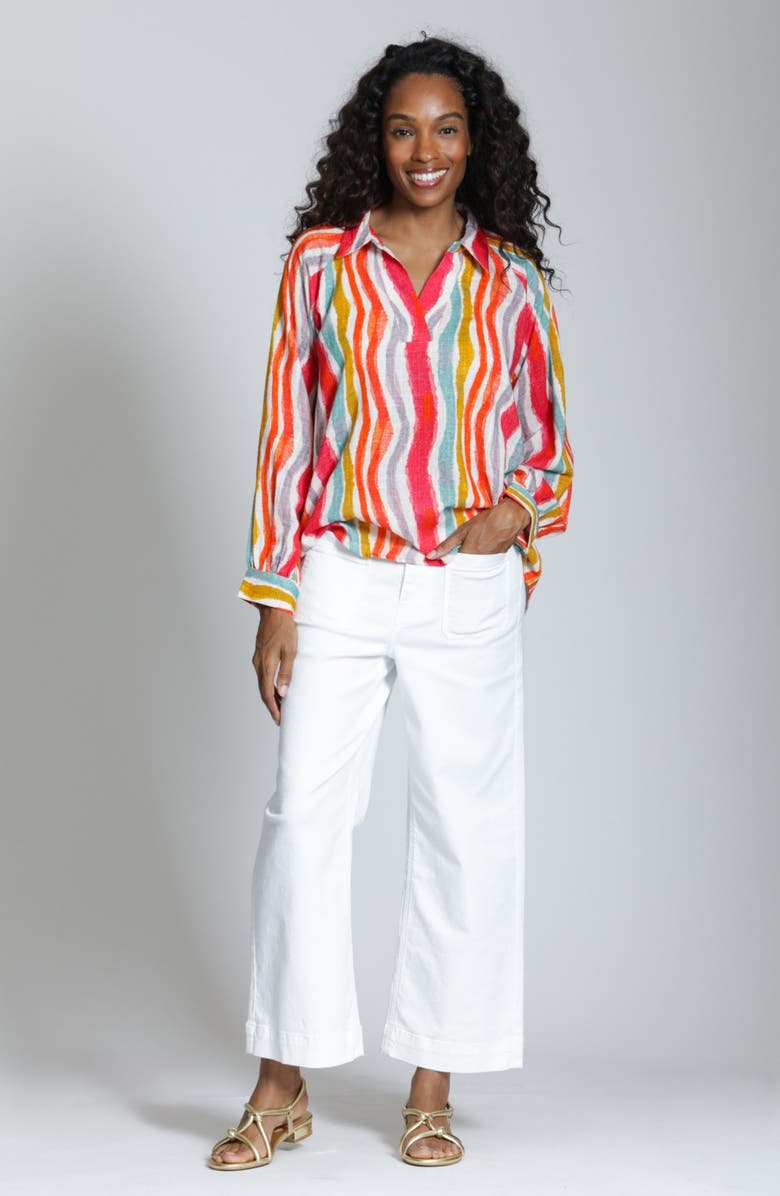 APNY Stripe Pullover Shirt, Alternate, color, Hibiscus Multi