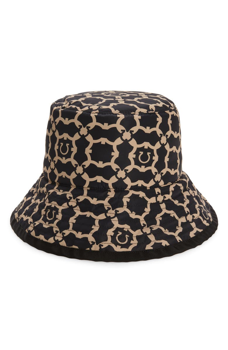 FERRAGAMO Salvatore Ferragamo Galore Logo Reversible Recycled Nylon Bucket Hat, Main, color,