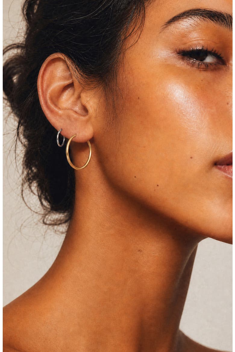 Set of 2 Endless Earrings, Alternate, color, TWO TONE