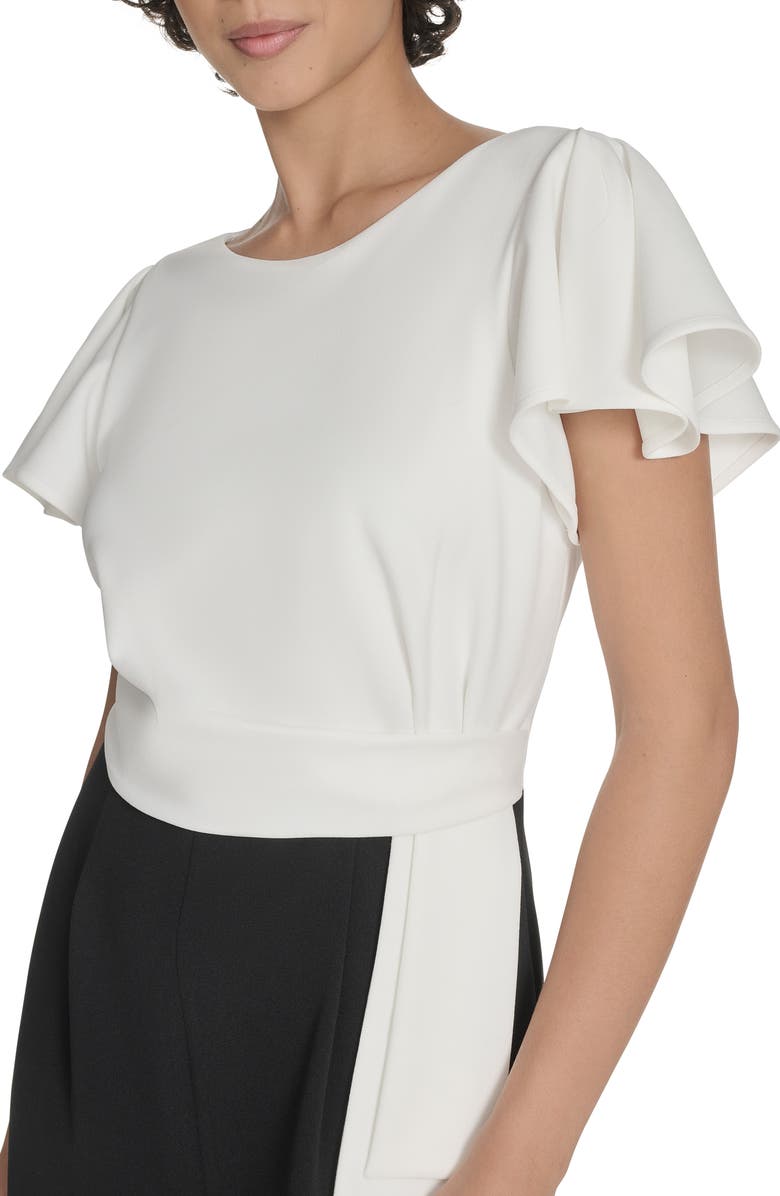 Tommy Hilfiger Flutter Sleeve Draped Side Jumpsuit, Alternate, color,