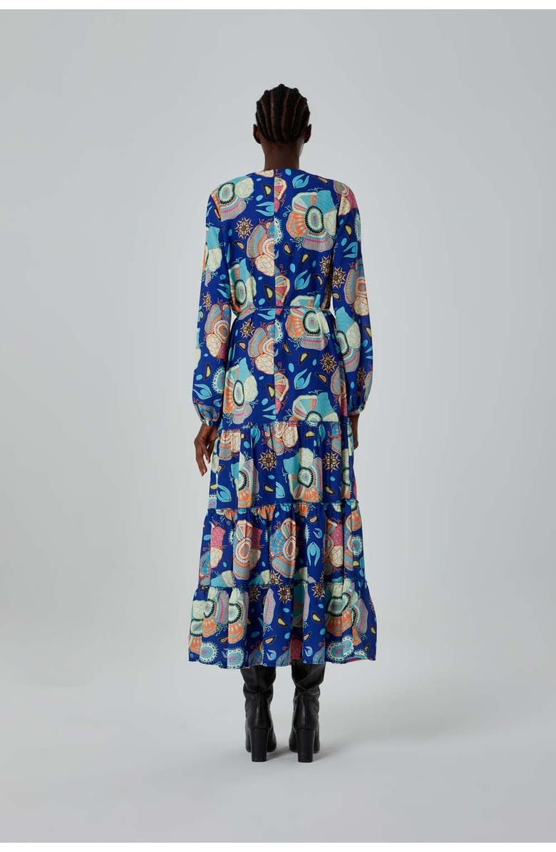 Mizalle Special Patterned Cutout Dress - Mix, Alternate, color, Mix