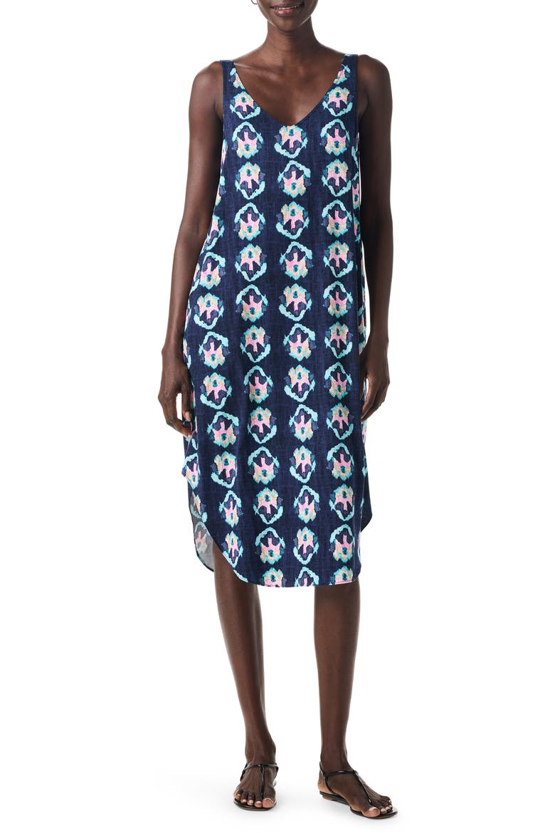 Ocean Batik Live In Midi Tank Dress, Main, color, INDIGO MULTI