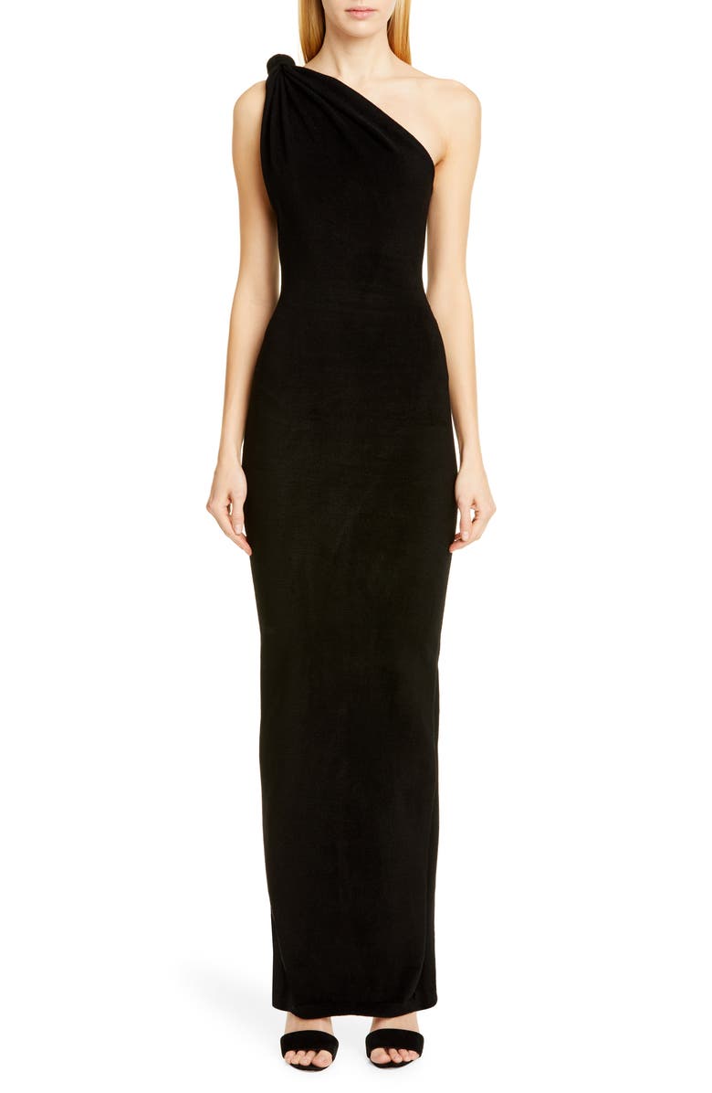 Brandon Maxwell Giselle Knot Top Column Gown, Main, color,