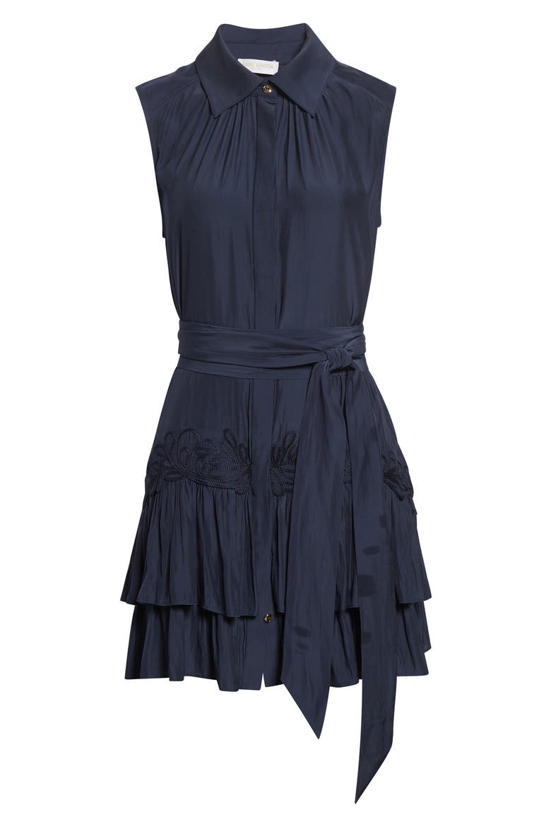 Edelina Sleeveless Tiered Minidress, Alternate, color, NAVY