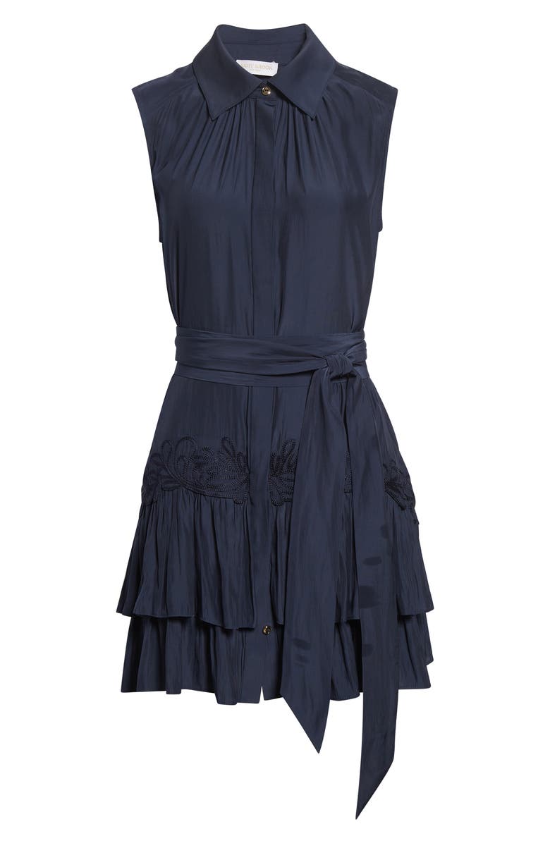 Ramy Brook Edelina Sleeveless Tiered Minidress, Alternate, color, Navy