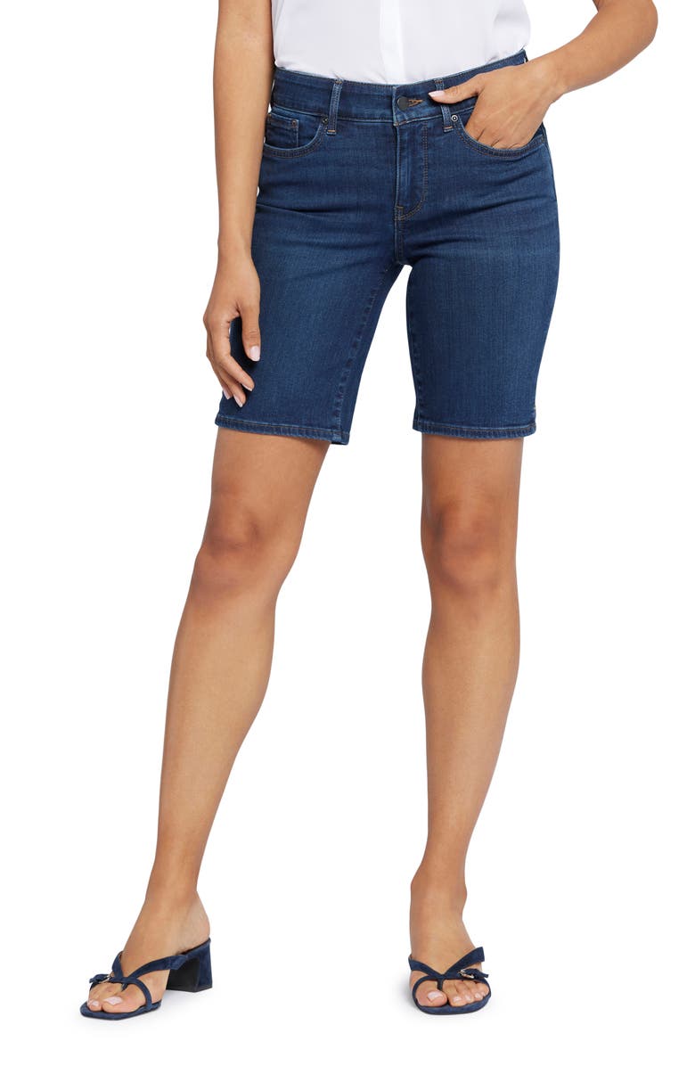 NYDJ Ella Side Slit Denim Shorts, Main, color, Palace