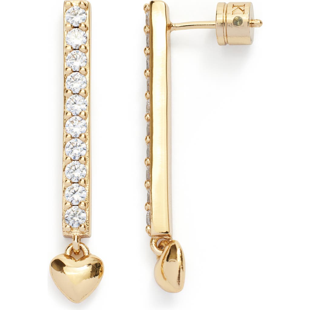 Kleinfeld Crystal Stick Heart Drop Earrings