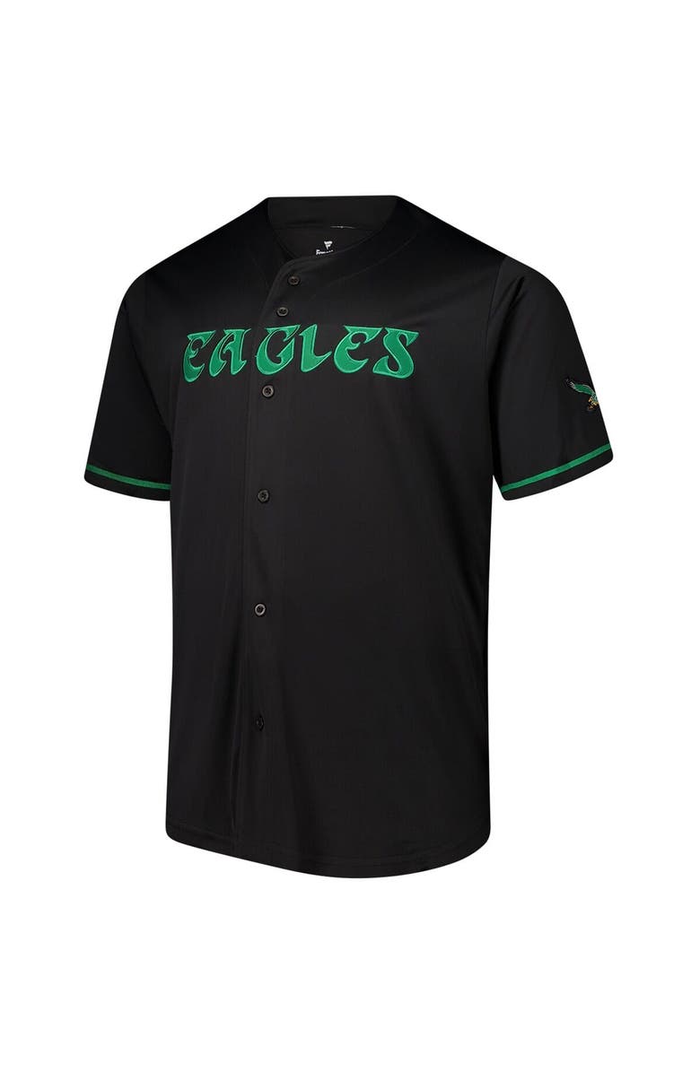 FANATICS Men's Fanatics  Black Philadelphia Eagles Pop Full-Button Jersey, Alternate, color, Black