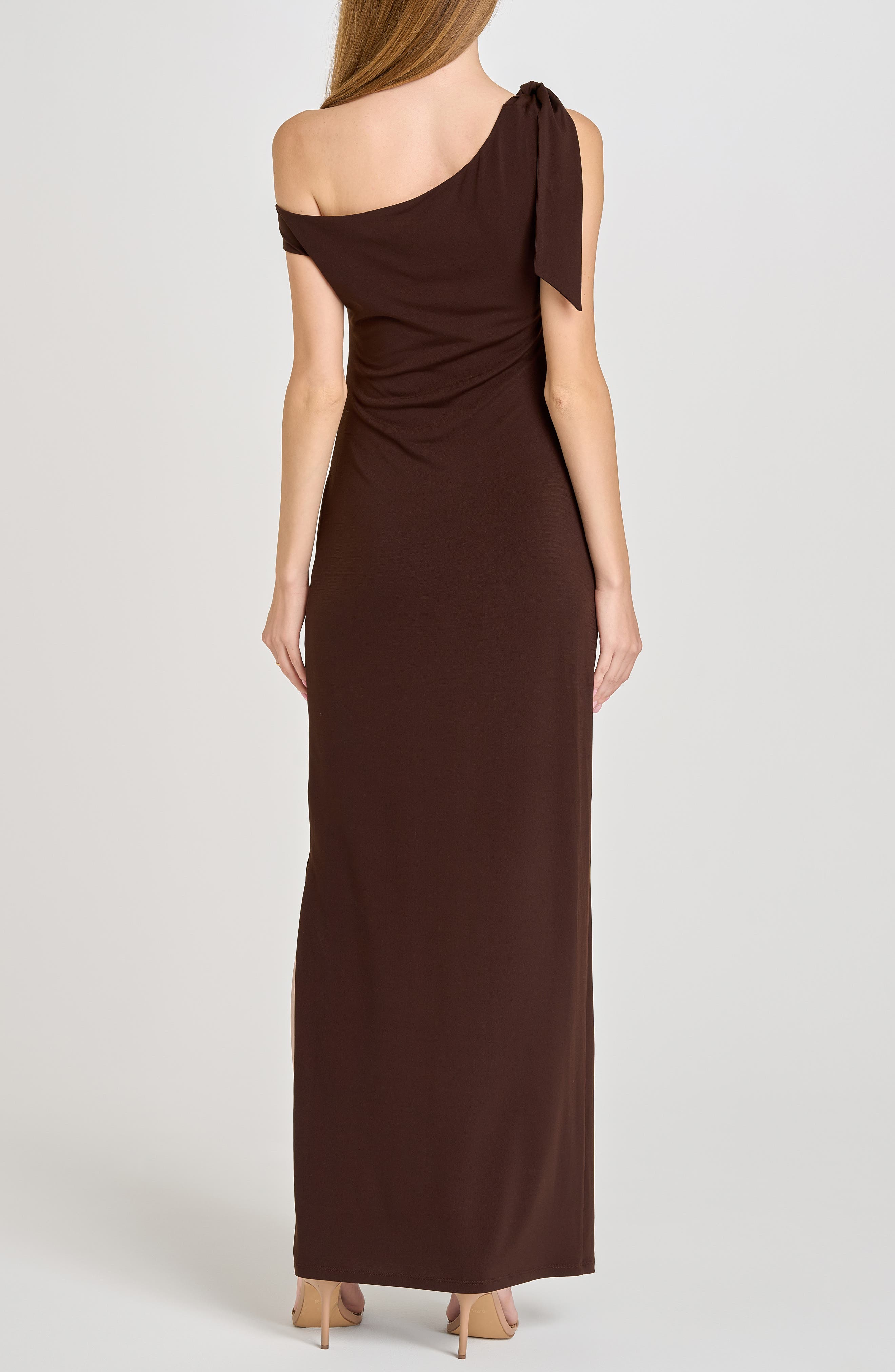 WAYF Say Less Ruched One-Shoulder Maxi Dress (Women)